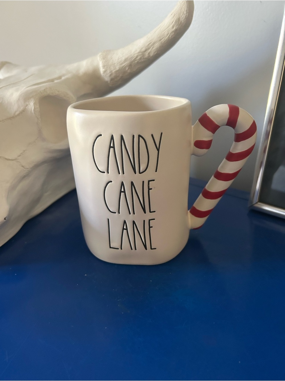 Rae Dunn Christmas Candy Cane Lane Mug with Candy Cane Handle
